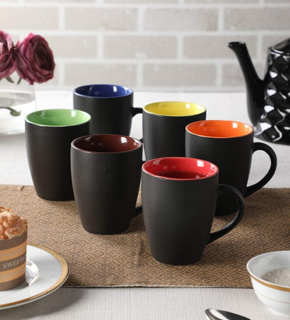 Black Matte Multi Color Milk Mug